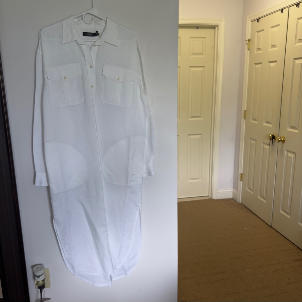 Ralph Lauren Classic White Shirt Dress - Picture 2 of 9